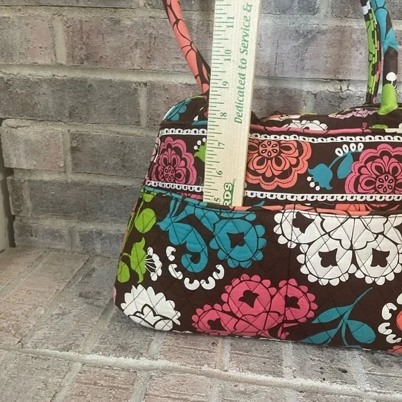 Vera Bradley Brown and Pink Floral Shoulder Bag - Picture 10 of 11